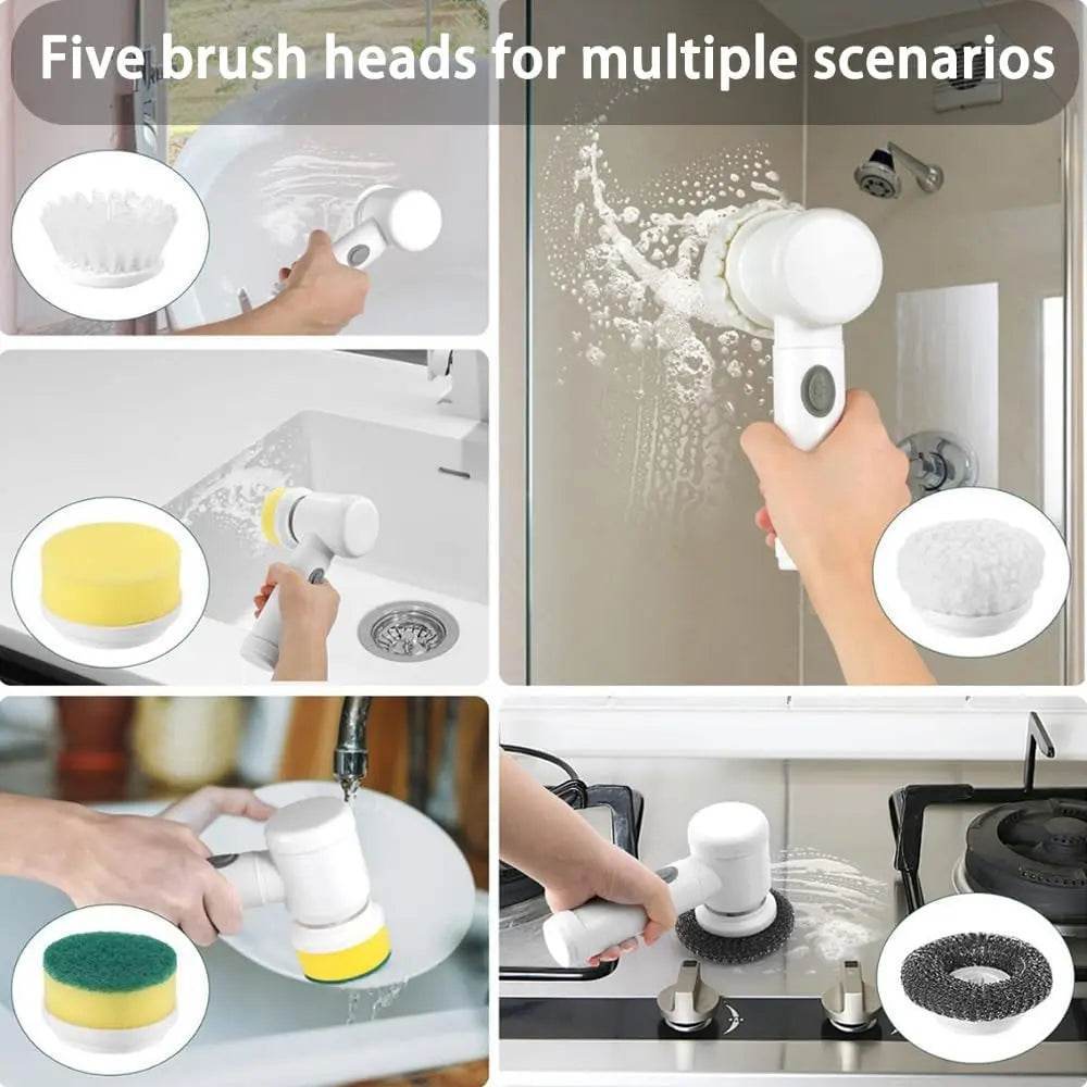 5-in-1 Electric Cleaning Brush | Smart Cleaning Magic Brush | Electric Power for Effortless Clean | Ultimate Home Cleaning Gadget – 5-in-1 Electric Brush (Cordless & Powerful) - Trendyzio